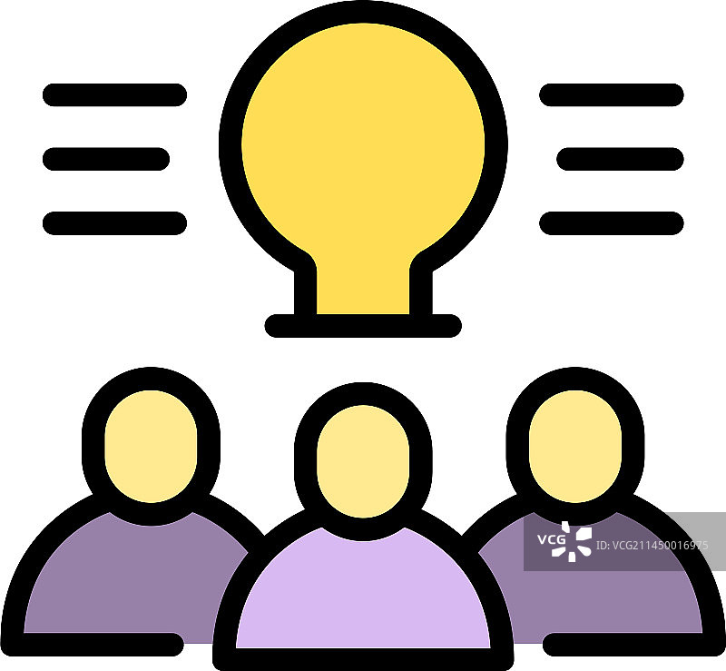 团队头脑风暴扁平图标图片素材