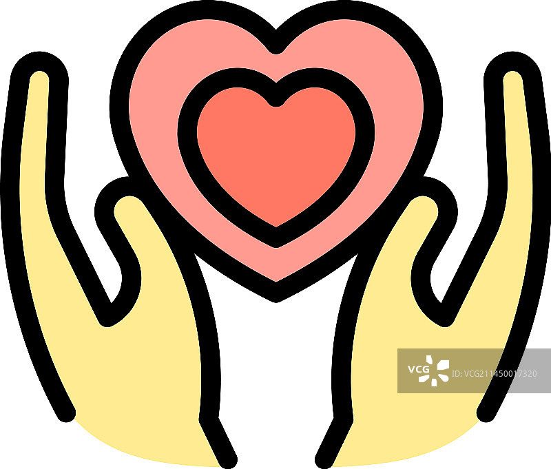 保持爱心图标扁平化图片素材