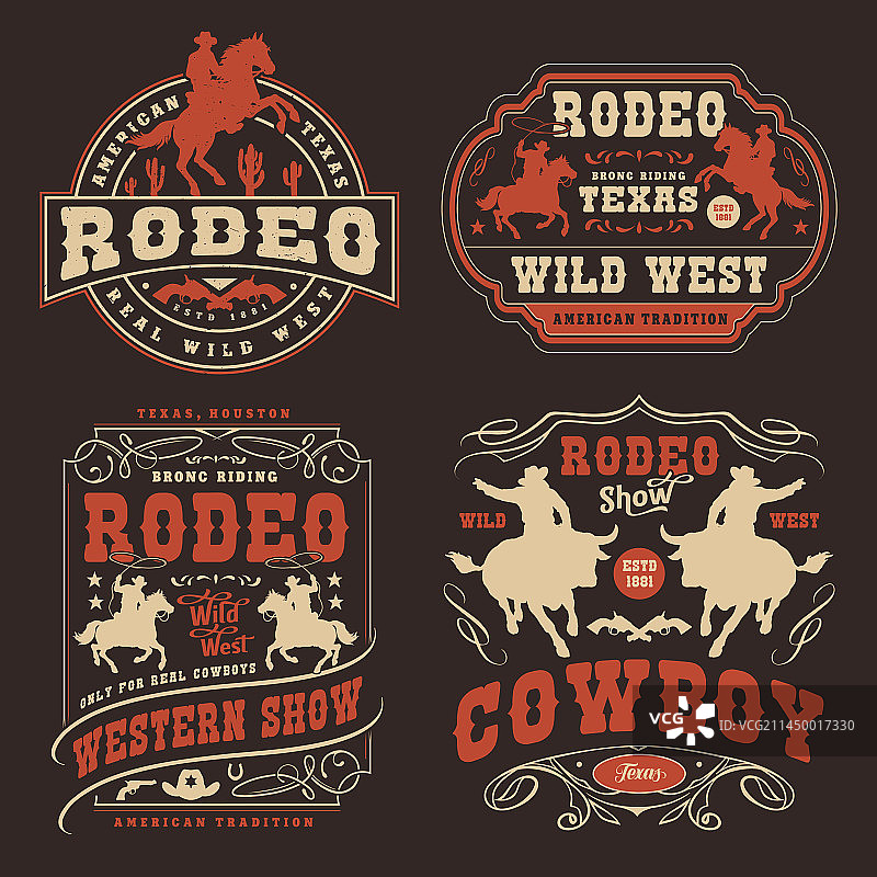 牛仔竞技表演宣传单图片素材