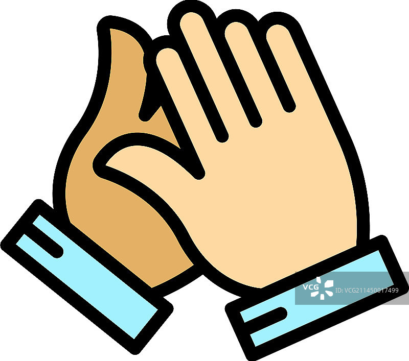 鼓掌图标扁平风格图片素材