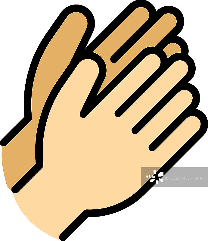 社区拍手图标扁平风格图片素材