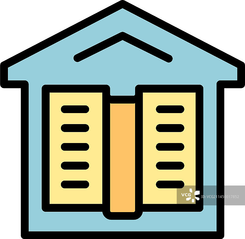 家庭书籍扁平图标图片素材