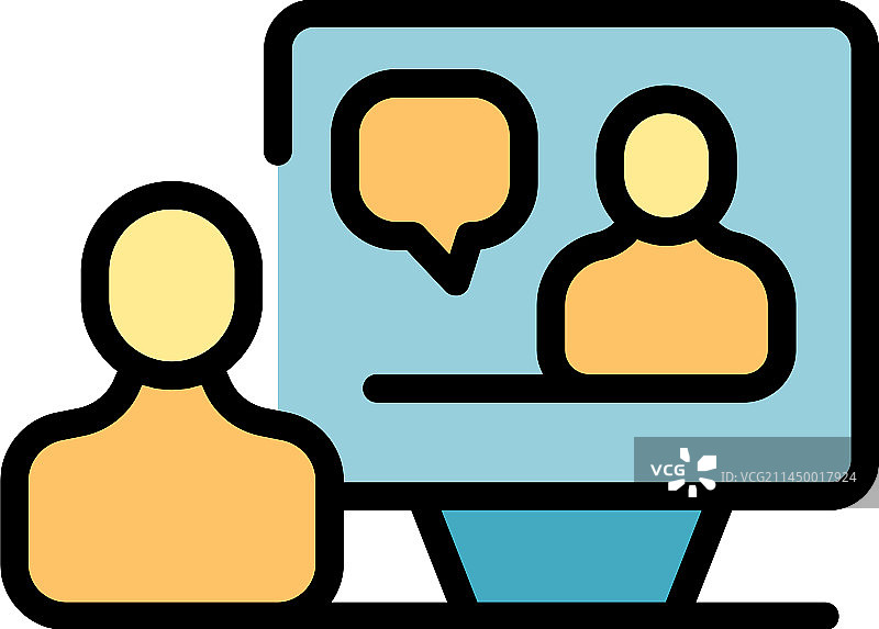 扁平风格视频课堂图标图片素材