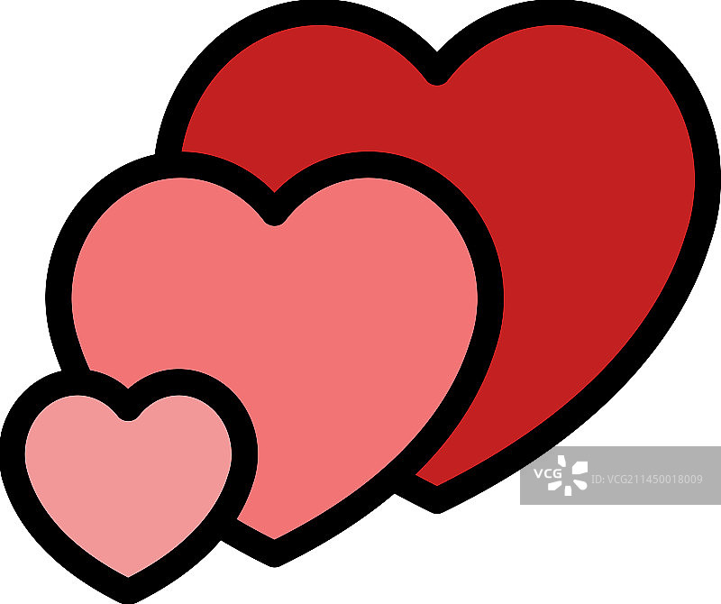 心形生长图标（扁平风格）图片素材