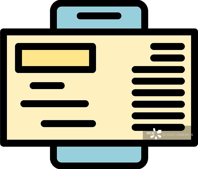 扁平风格智能手机邮件图标图片素材