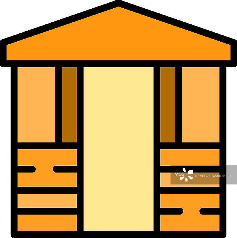 凉亭图标（扁平风格）图片素材