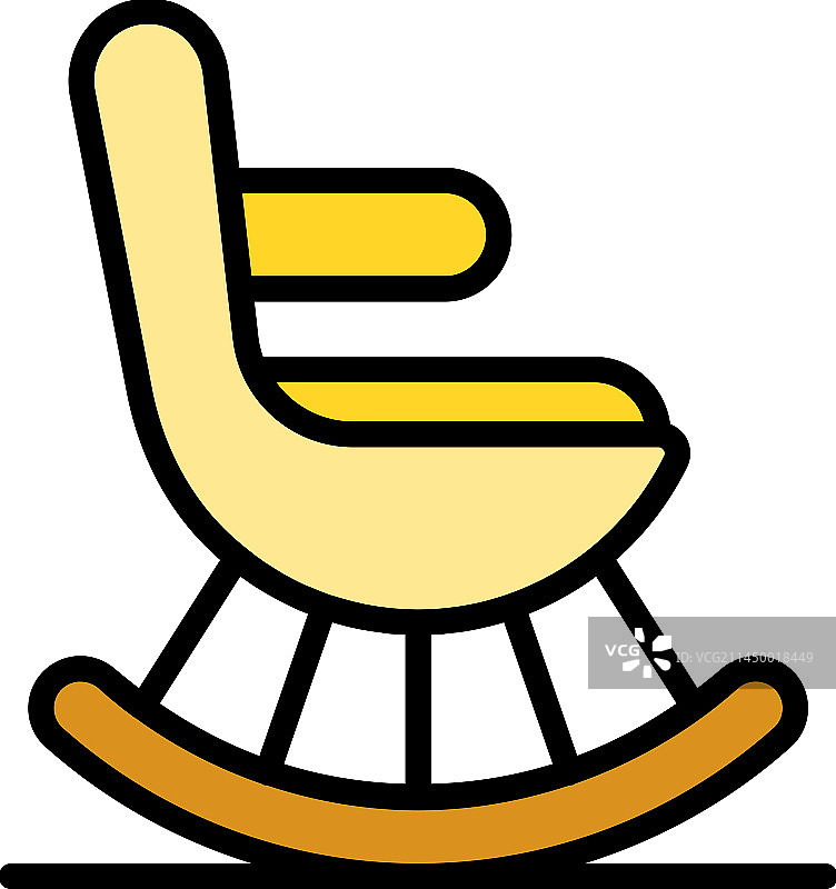 摇椅扁平风格图标图片素材
