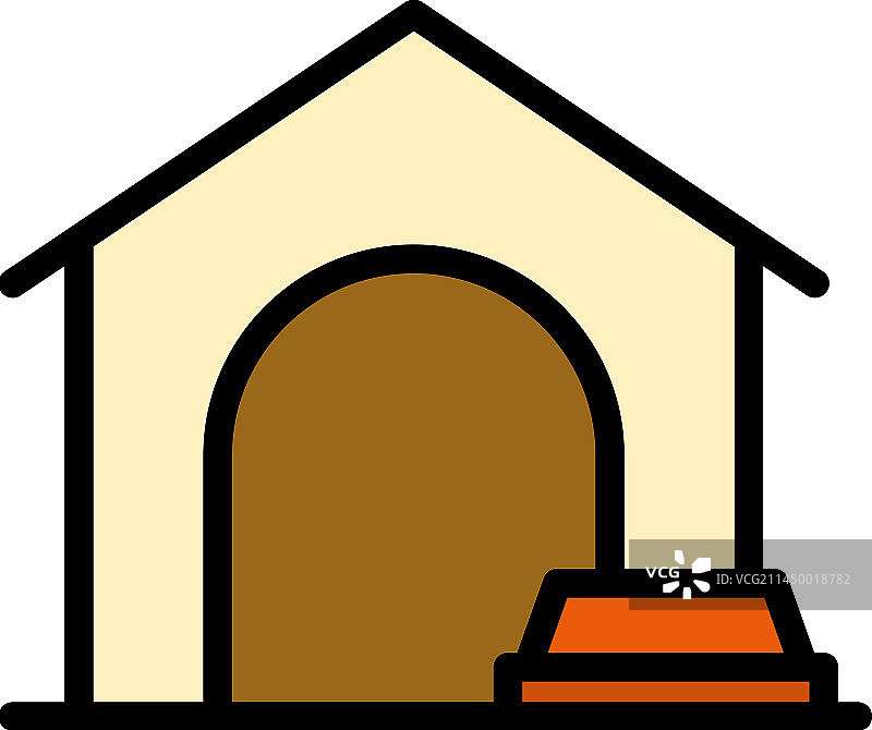 狗窝图标扁平设计图片素材