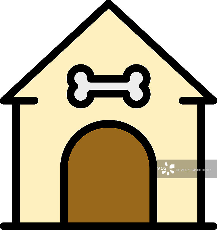 宠物房屋图标（扁平风格）图片素材