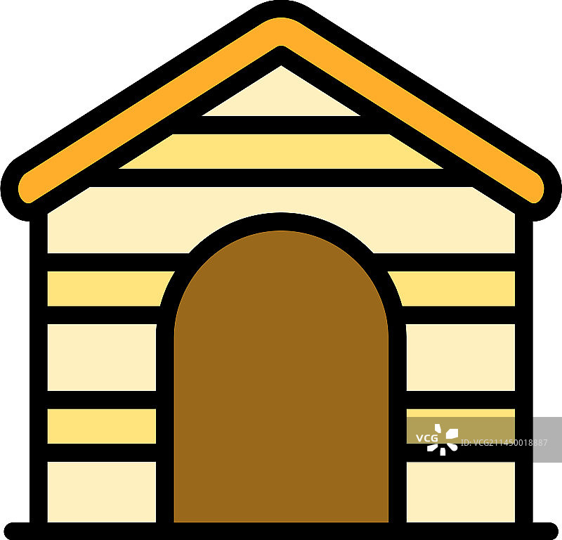 狗棚图标（扁平风格）图片素材