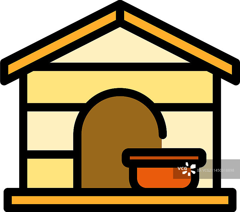 宠物小屋扁平图标图片素材