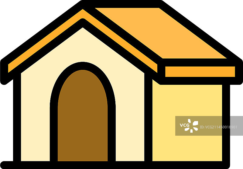 小狗村舍扁平图标图片素材