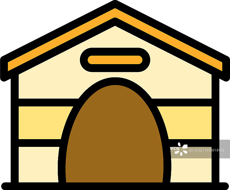 小狗窝图标（扁平风格）图片素材