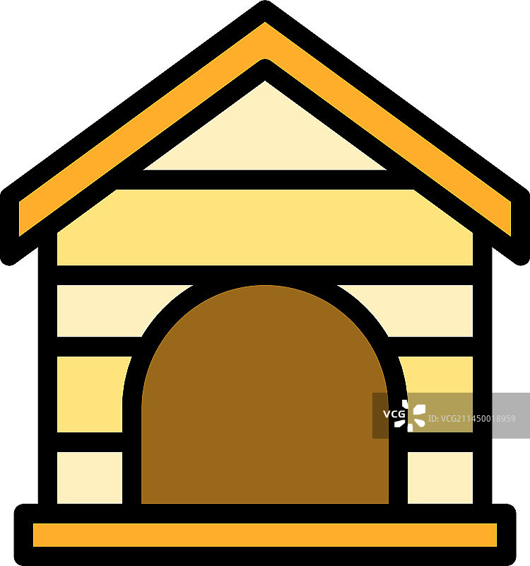 小狗之家图标（扁平风格）图片素材