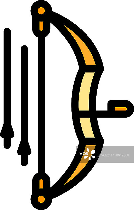 射箭弓图标 扁平风格图片素材