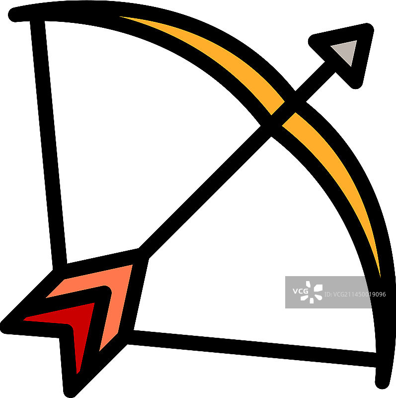 比赛弓箭扁平图标图片素材