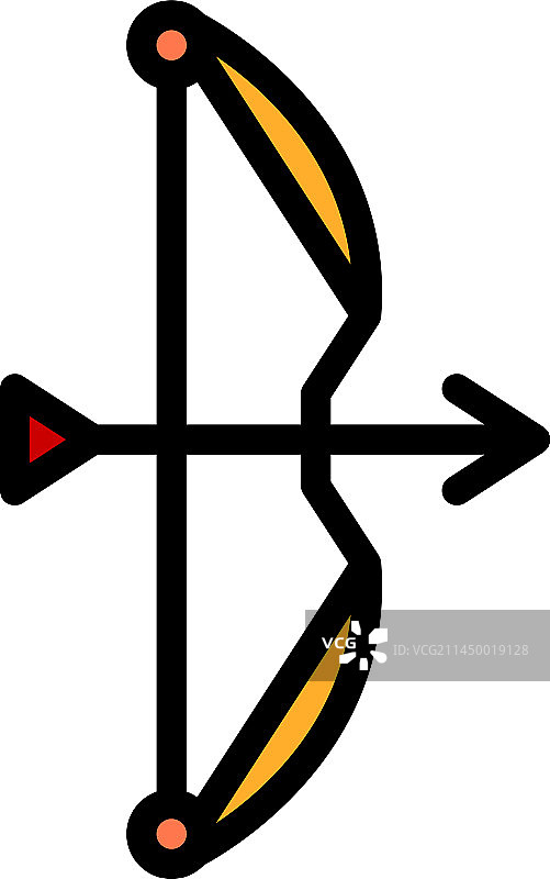 运动弓箭扁平图标图片素材