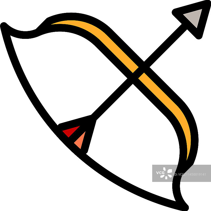 弓箭图标（扁平风格）图片素材