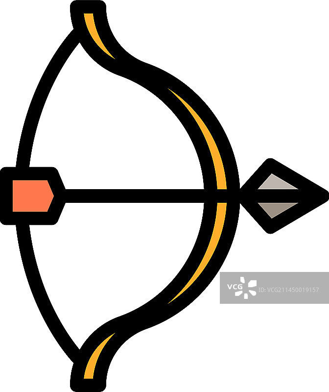运动射箭弓箭图标（扁平风格）图片素材