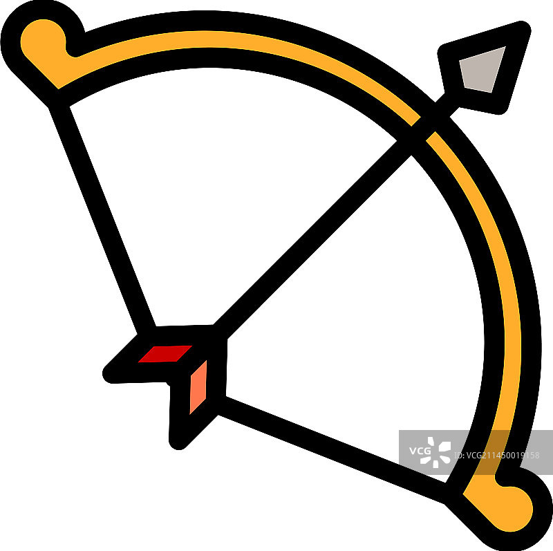 弓箭武器图标（扁平风格）图片素材