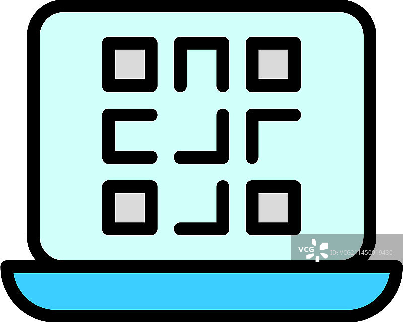 计算机代码扫描仪扁平图标图片素材