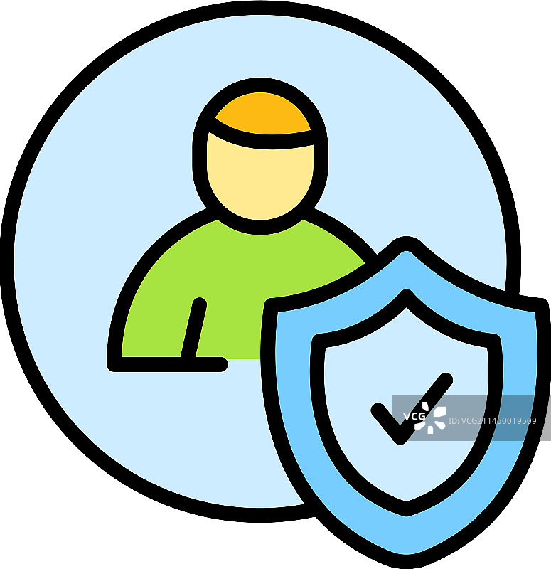 个人隐私图标（扁平风格）图片素材