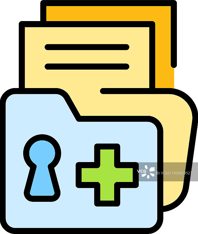 锁定的文件夹图标（扁平风格）图片素材