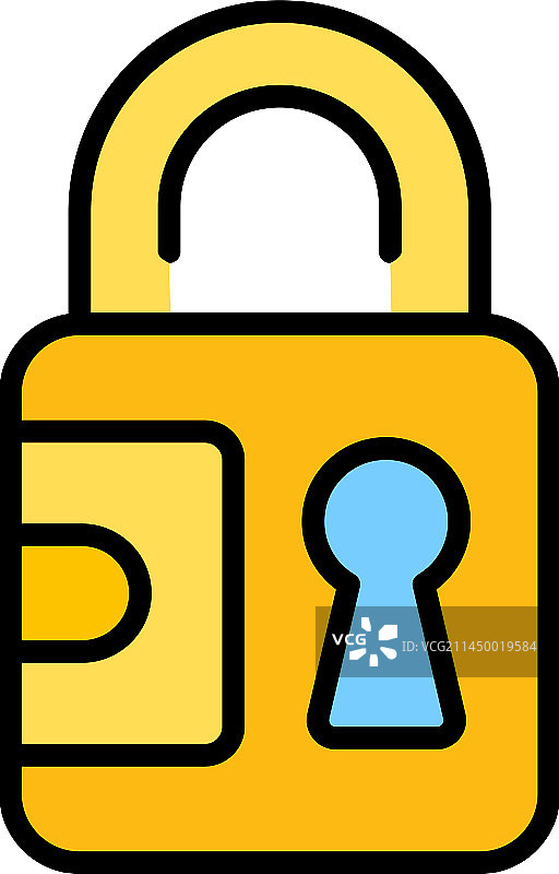 锁保护平面图标图片素材