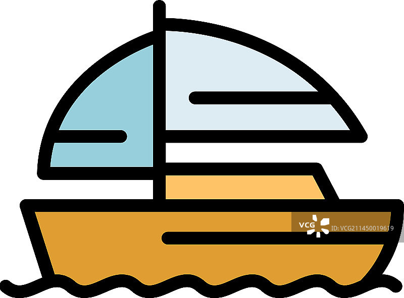 旅行船图标扁平风格图片素材