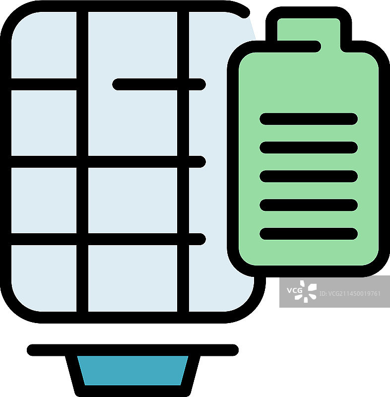 太阳能电池板图标（扁平风格）图片素材