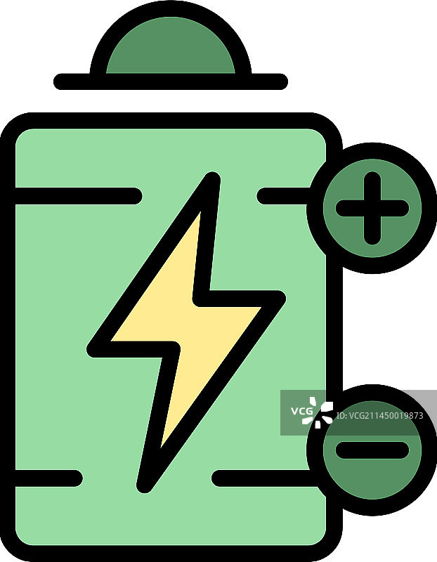 环保电池扁平图标图片素材