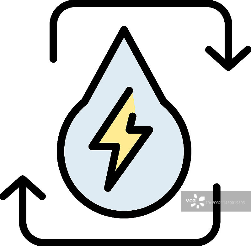 可再生水能源扁平图标图片素材