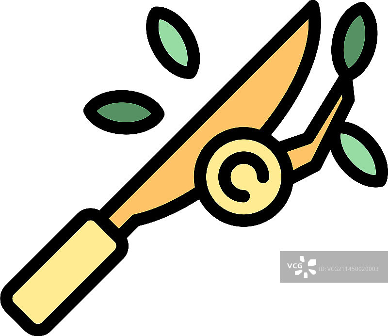 树木修枝剪刀扁平图标图片素材