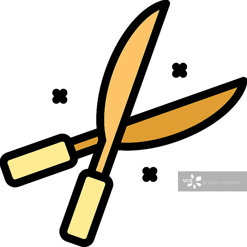 园艺剪刀扁平图标图片素材