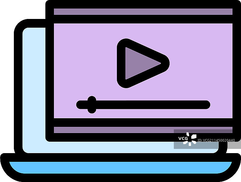 在线视频课程图标（扁平风格）图片素材