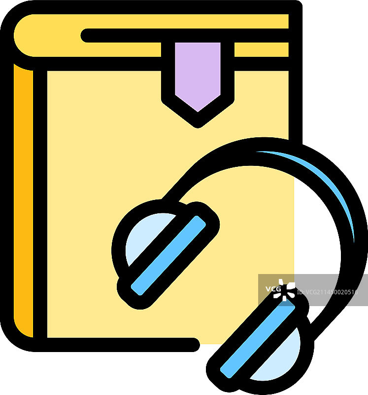 音频课程书本扁平图标图片素材