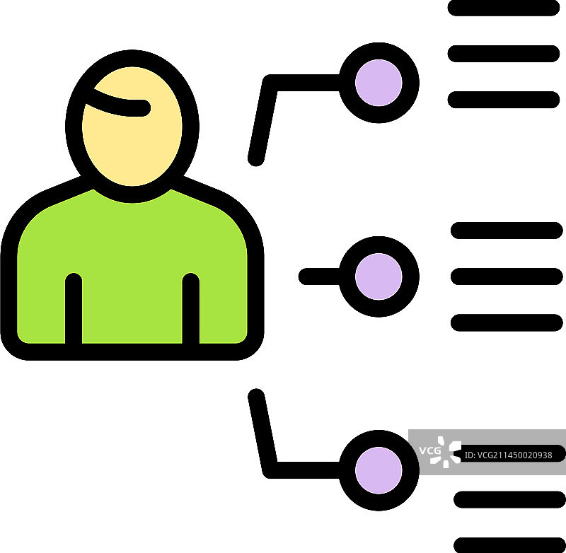 客户数据图标（扁平风格）图片素材