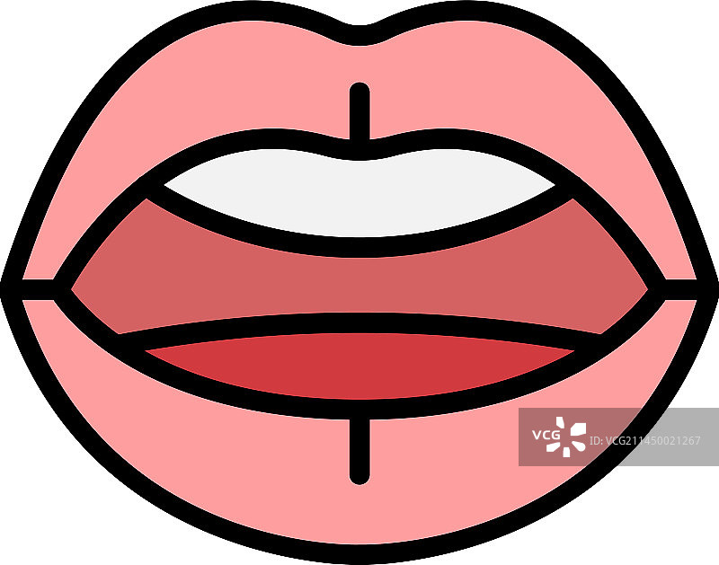 嘴巴同步图标（扁平风格）图片素材