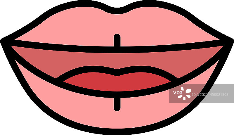 说话嘴型同步图标（扁平风格）图片素材