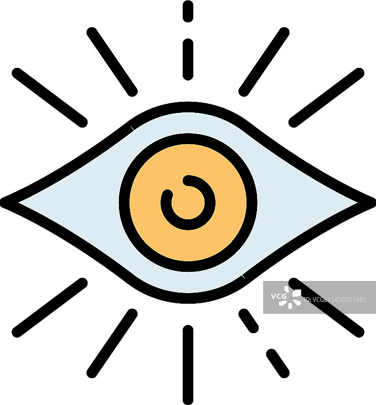 扁平风格的睁开的眼睛标志图片素材