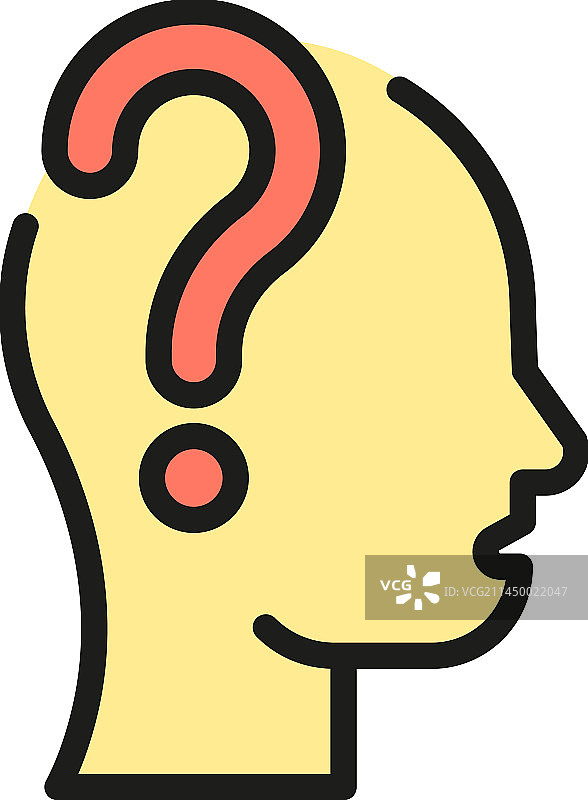 疑惑表情扁平图标图片素材