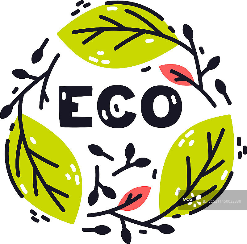 环保徽章与可循环生态标志图片素材