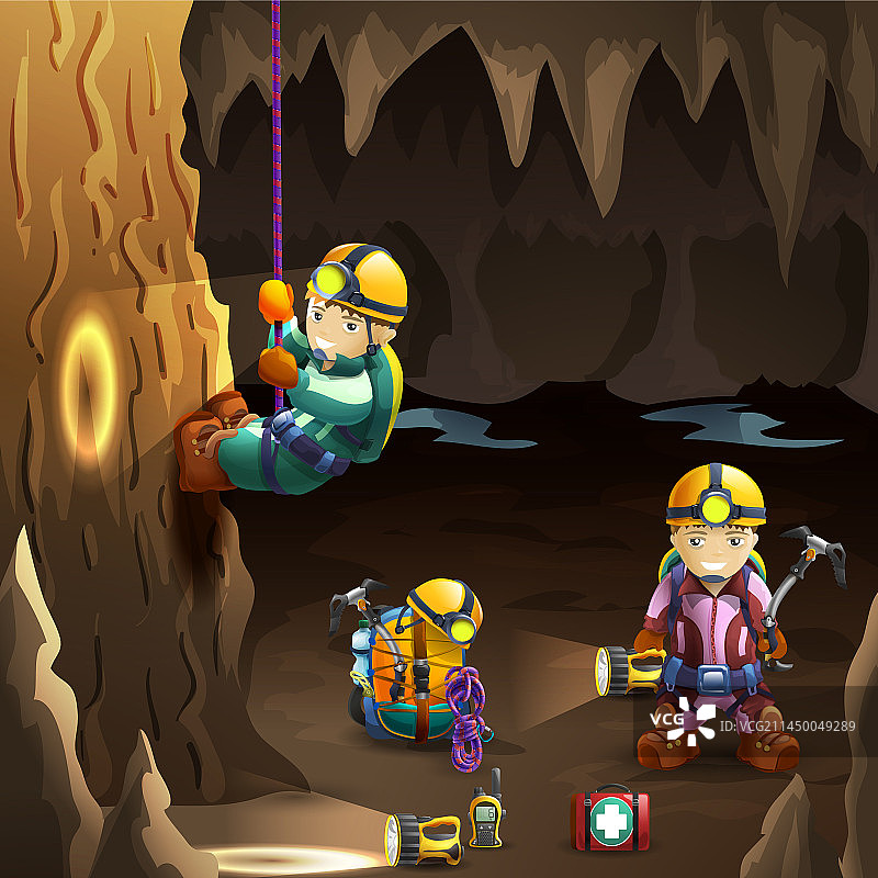 洞穴探险家3D背景海报图片素材
