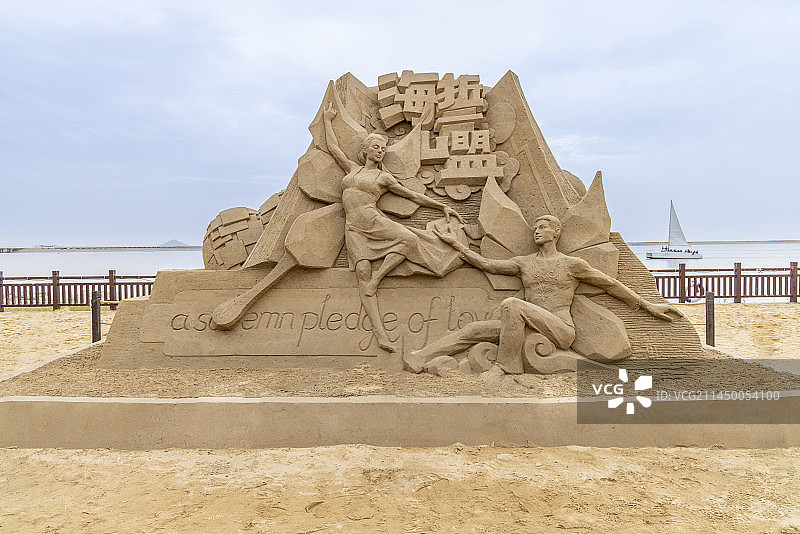 上海金山城市沙滩沙雕图片素材