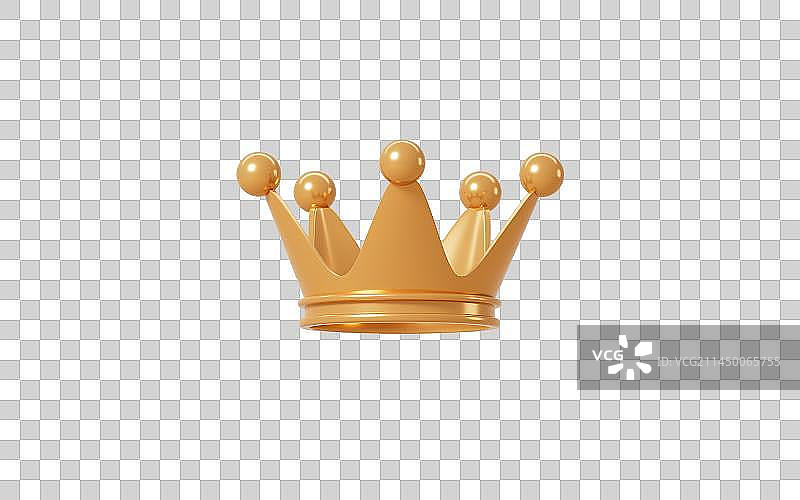 金色的卡通皇冠3D渲染图片素材