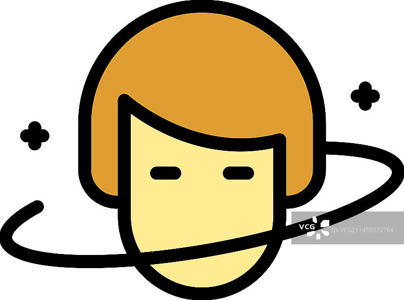 眩晕疾病扁平化图标图片素材