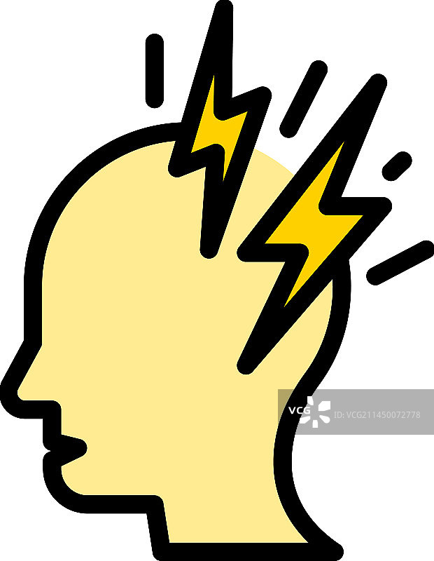 头痛疾病图标（扁平风格）图片素材