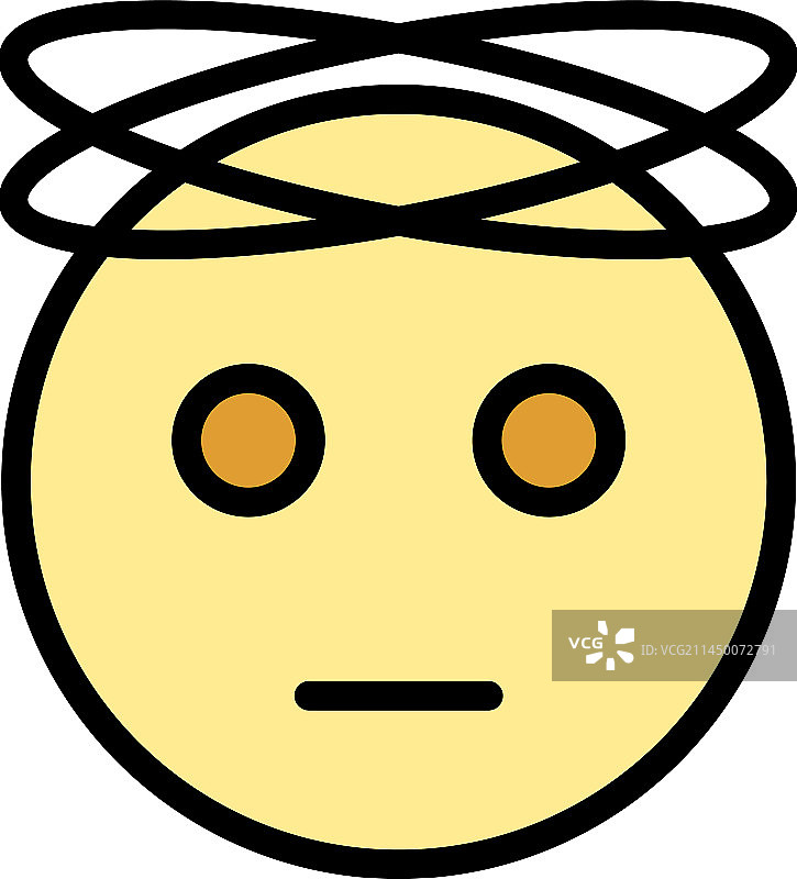 流感头晕扁平图标图片素材