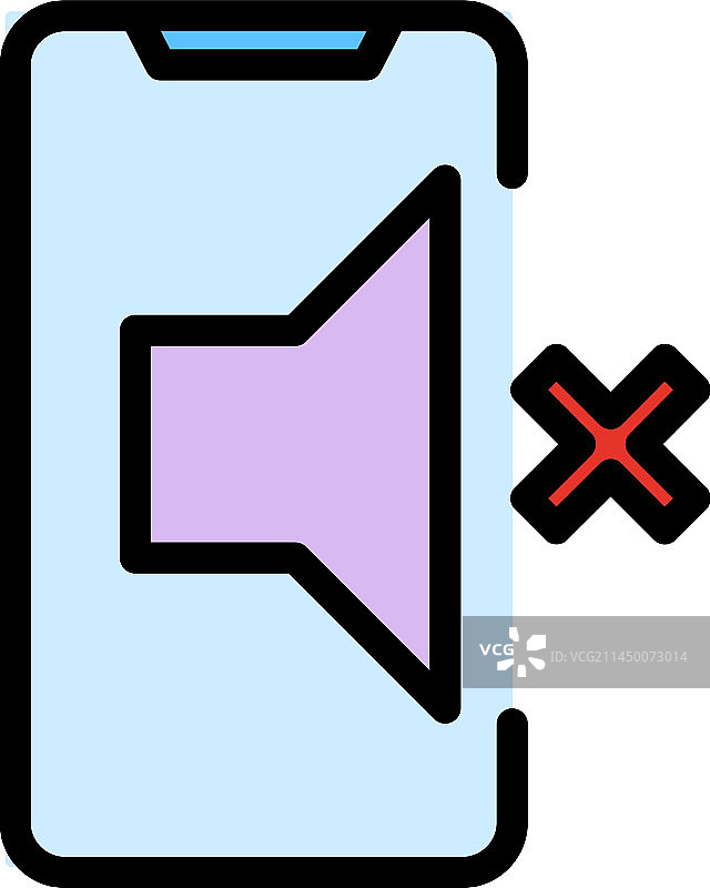 静音手机图标（扁平风格）图片素材