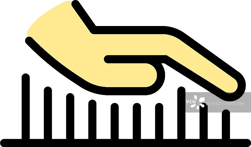 掌纹扫描安全扁平图标图片素材